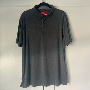 CCM Men's Charcoal Grey Polo Shirt Size XL - Short Sleeve Golf Polo - Athleisure